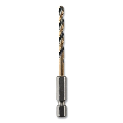 Black and Gold Impact Ready Drill Bit, 9/64 in dia, 135 Split Point Tip, 3 in OAL