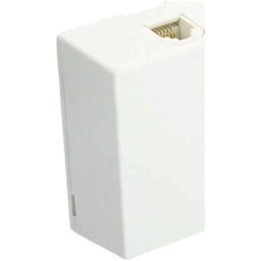 Type 625A2 Surface Mount Jack Box, 6-Position, 4-Conductor, White