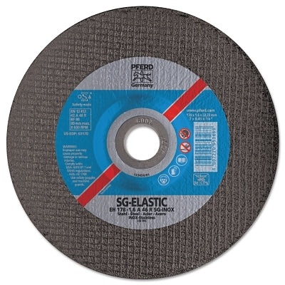 Performance Line SG-ELASTIC for Stainless Steel, 5 in Dia, 46 Grit Alum. Oxide
