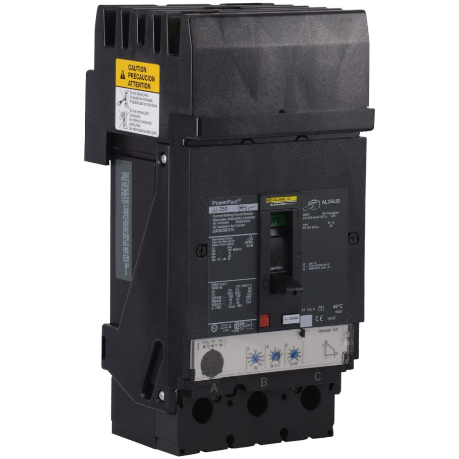 Molded Case Circuit Breaker, 250 A, 600 V, 3-Pole, Unit Mount, 25 kA