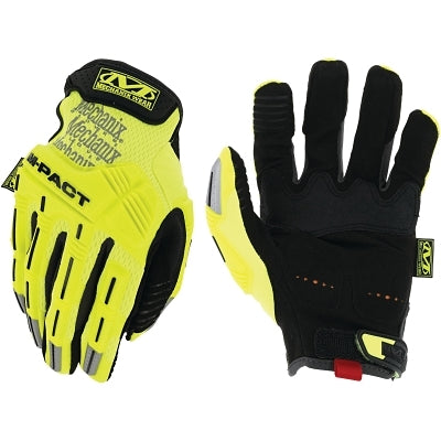 Safety M-Pact Gloves, Medium, Hi-Viz Yellow/Black