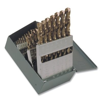 550 NAS-Type Heavy-Duty Cobalt Straw Jobber-Length Drill Bit Set, 29-Pc, 1/16 in to 1/2 in dia Cutting x 1/64th