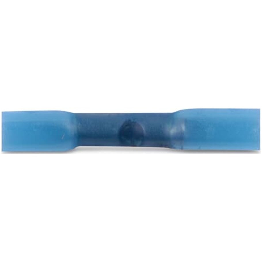 Heat Shrinkable Butt Splice, Length 1.50 Inches, Wire Range  16- 14 AWG, Color Blue, Copper, Tin Plated