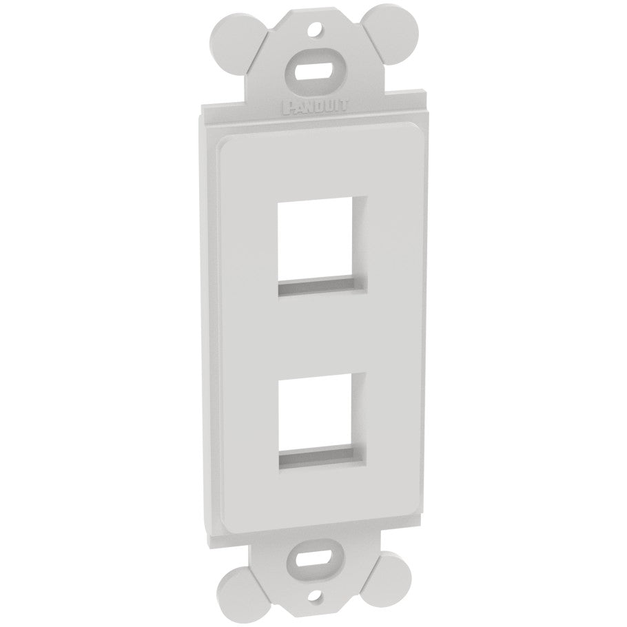 NetKey, Rectangular Adapter, ABS, 2-Port, Screw Mount, Adhesive Label, White