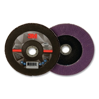3M 638060-05911 Flap Disc 769F, 7 in dia, 80+ Grit, 0.875 in arbor, 8600 RPM