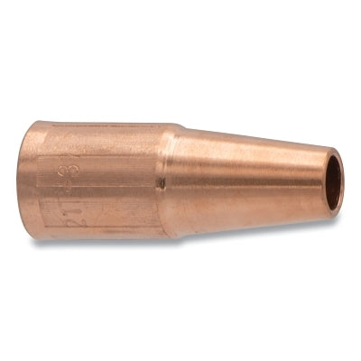 MIG Gun Nozzle, 3/8 in Bore, 1/8 in Recess, Tweco Style 21, Tapered, Self-Insulated, Copper