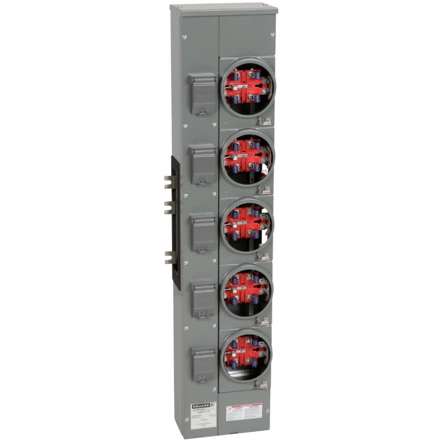 EZ Meter Pak EZMR Residential Branch Unit, 5 Jaw Ringless Socket Without Bypass, 125A, 1 Phase IN