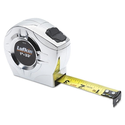 P2000 Tape Measures, 1/2 in x 10 ft, Metric/SAE, A36, Chrome