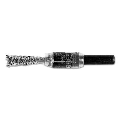 Singletwist Knot End Brush, 1/4 in dia, 0.014 in Stainless Steel Wire, 20,000 RPM