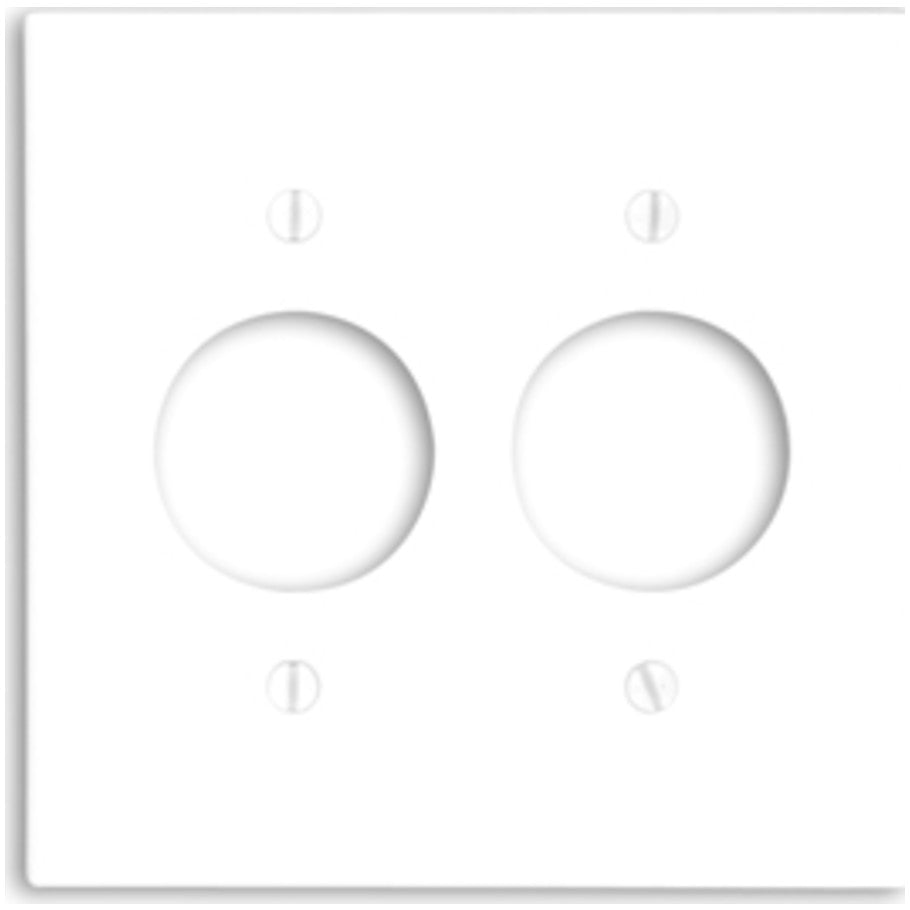 Thermoset 2 Gang Device Mount Wall Plate For (2) Single 1.406 Inch Dia. Devices, White