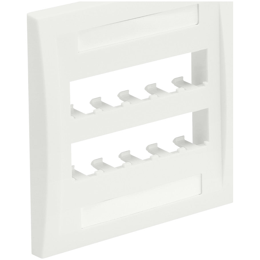 Mini-Com Executive Series Faceplate, 2-Gang, 10-Port, White