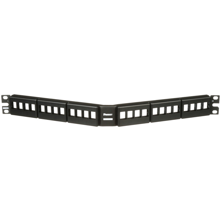 NetKey Patch Panel, Front Access, Angled, 24-Port, Black