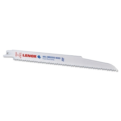Wood Bi-Metal Reciprocating Saw Blade, 9 in L x 3/4 in W x 0.050 Thick, 6 TPI, 5 EA/PK
