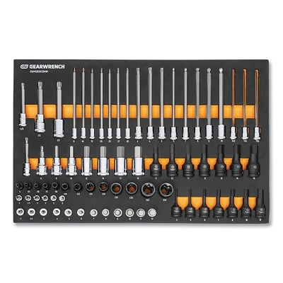 GEARWRENCH Bit Socket Set with Foam Tray, 74-pc, Metric, 1/4 in, 3/8 in and 1/2 in Drive
