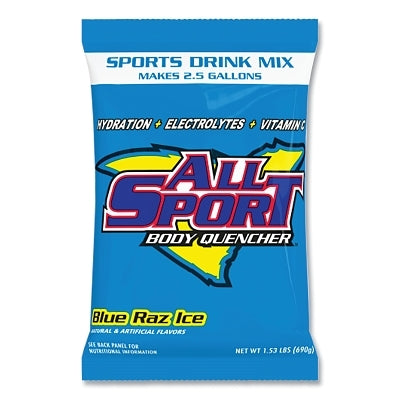 Sports Drink Mix Pouches, Blue Raz, 2.5 gal