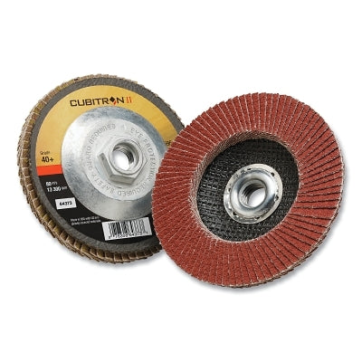 3M 076308-64373 Cubitron II 969F Flap Disc, 4.5 in dia, 40+ Grit, 5/8 in-11 arbor, 13300 RPM