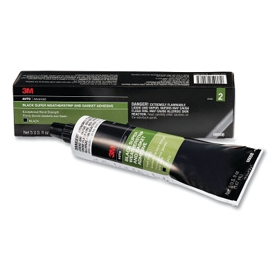 3M 051135-08008 Black Super Weatherstrip and Gasket Adhesive, 5 fl oz, Tube, Black