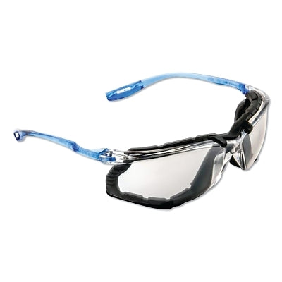3M 11874-00000-20 Virtua CCS Protective Eyewear, I/O Mirror Polycarbonate Lens, Anti-Fog, Clear Plastic Frame, Light Blue Temple