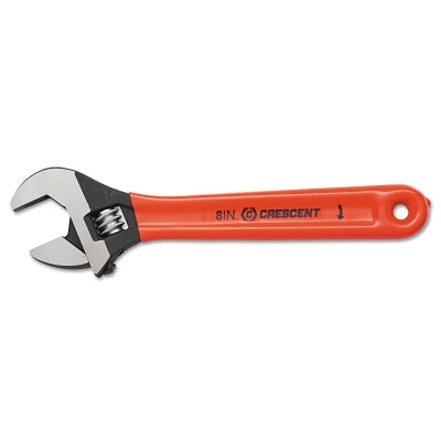 Cushion Grip Black Adjustable Wrenches, 8 in Long, 1 1/8 in Opening, Black Oxide