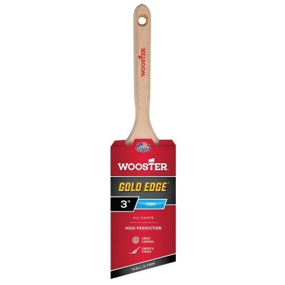 Gold Edge Paint Brushes, 3 in W, Polyester, wood handle