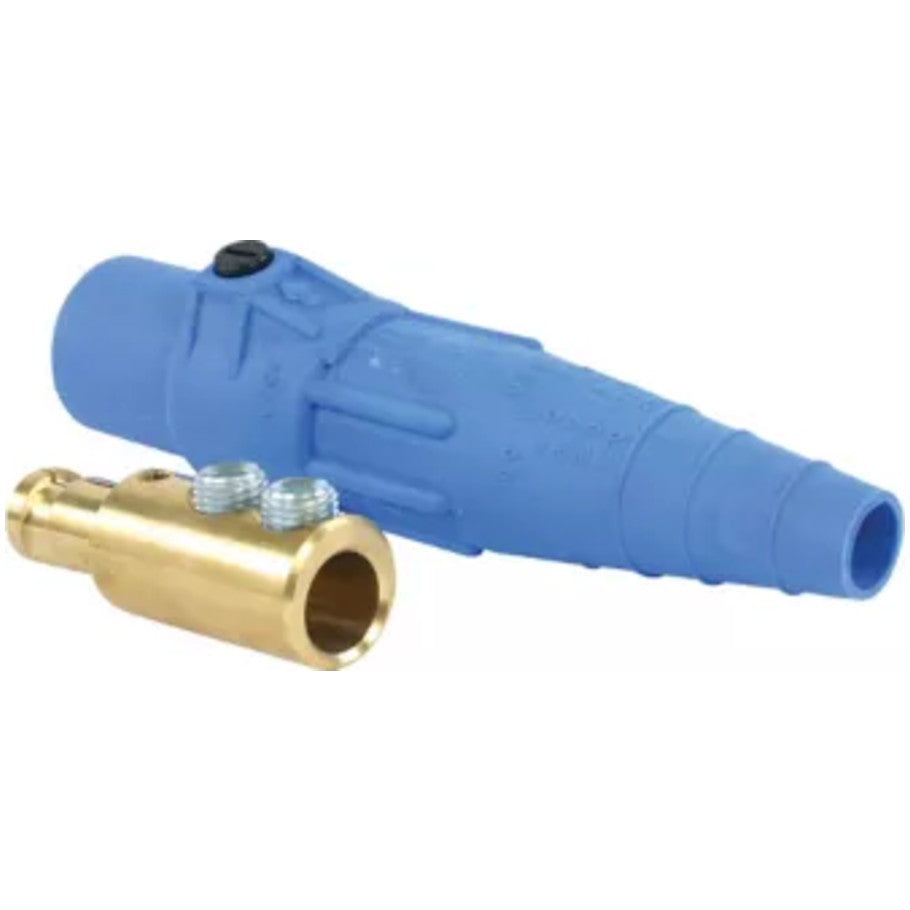 Single Pole Cam-Type Connector, Male, 400 A, 600 V AC/DC, 2/0 to 4/0 AWG, Blue
