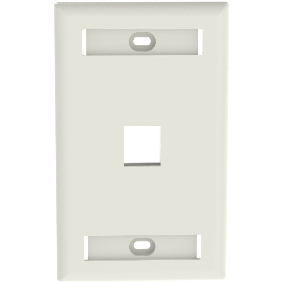 NetKey 1-Gang, Flush Mount Vertical Faceplate, 1-Port, Includes Label and label Covers. White