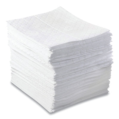 Oil-Only Sorbent Pad, Heavyweight, Absorbs 20.5 gal, 15 in x 17 in, 100 Sheets