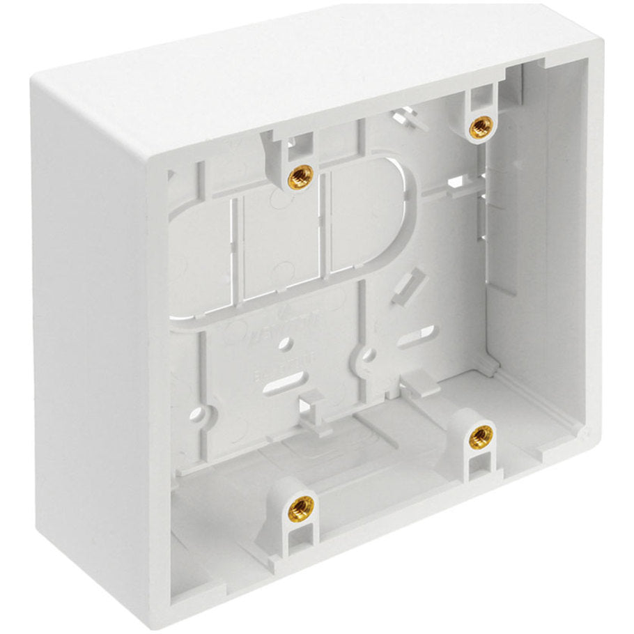 Surface-Mount Back Box, Dual-Gang, Standard, White