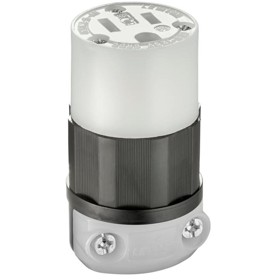 Straight Blade Connector, 15A, 125V, NEMA 5-15C, Black/White Nylon