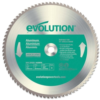 TCT Metal-Cutting Blade, 14 in, 1 in Arbor, 1600 rpm, 80 Teeth