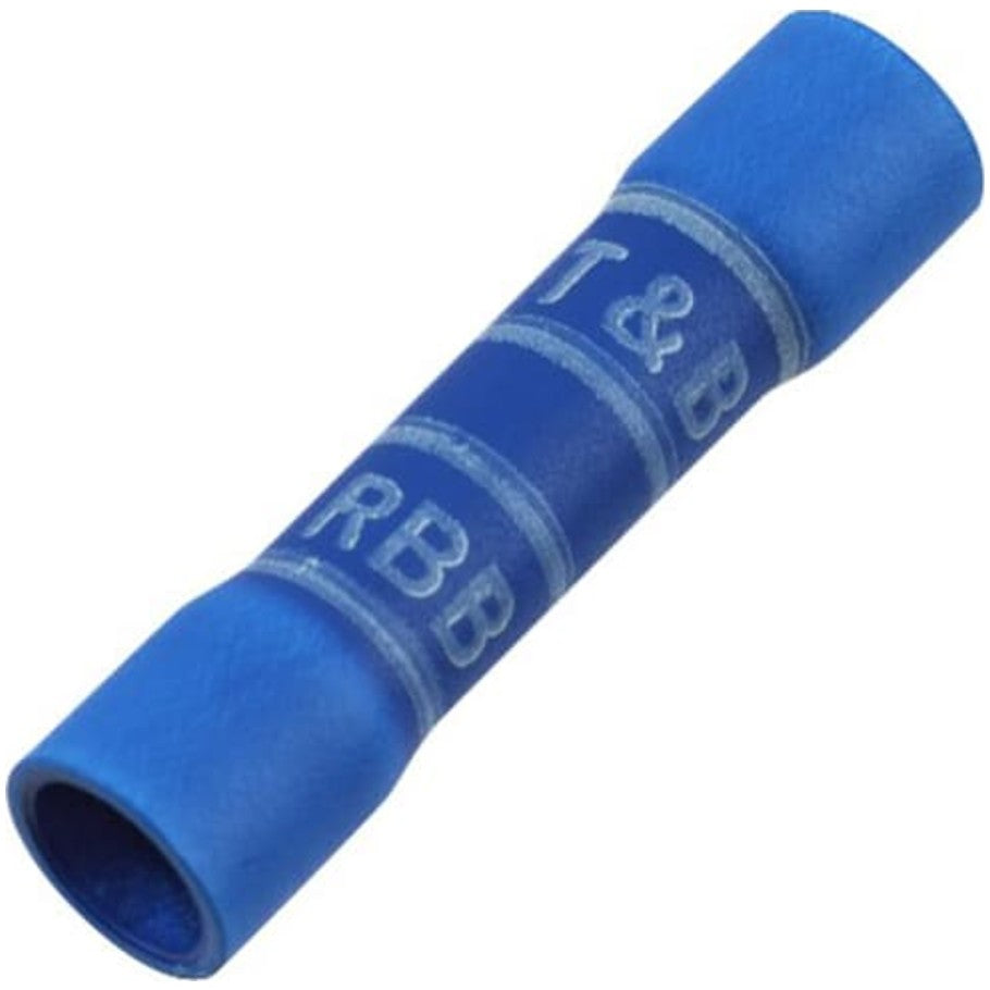 Expanded Vinyl-Insulated Butt Splice, Length 1.13 Inches, Width .26 Inches, Wire Range  16- 14 AWG, Blue