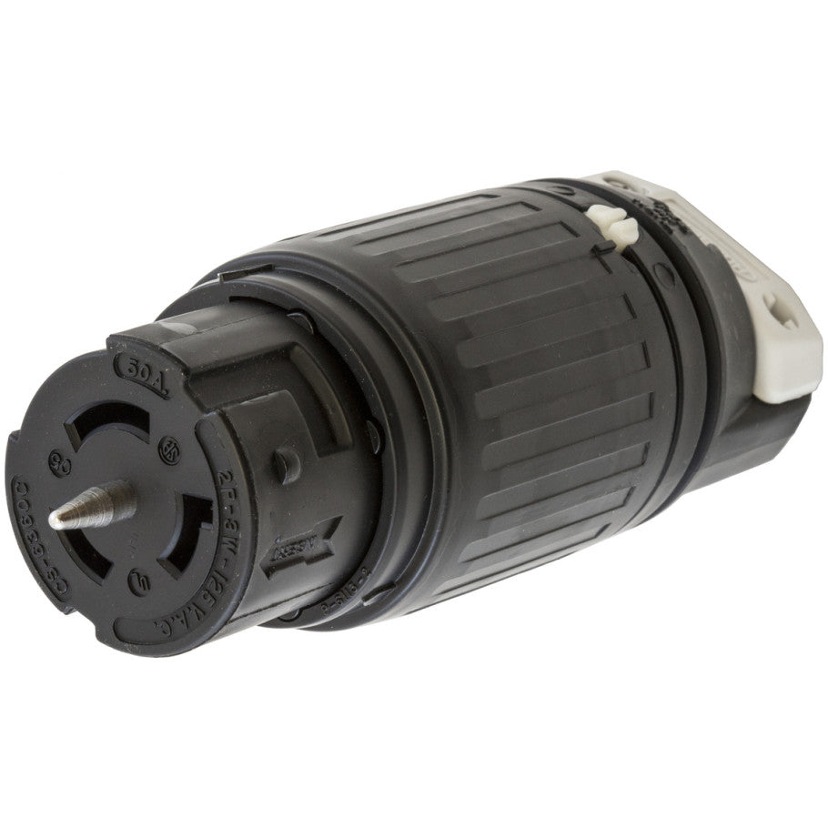 Twist-Lock 50A 125V 2P3W-NEMA Connector Body, Black and White