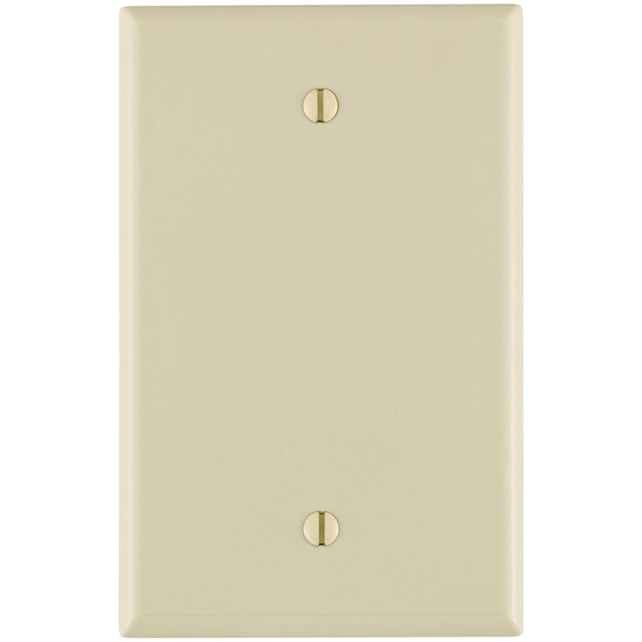 Wall Plate, Blank, 1-Gang, Midsize, Box Mount, Light Almond Thermoplastic Nylon