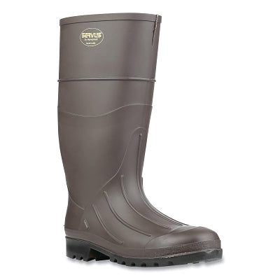 Iron Duke Boots, Plain Toe, Size 13, 15 in H, PVC, Brown/Black Sole