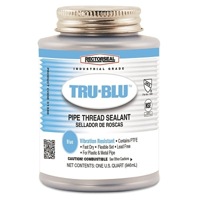 Tru-Blu Pipe Thread Sealant, 1 Quart Can, Blue