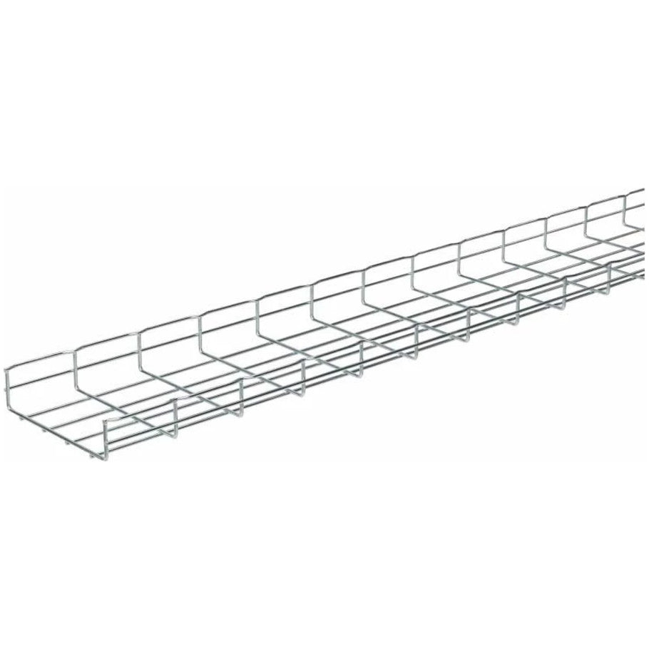 FLEXTRAY, Straight Section Wire Basket, Steel, 0.196 in. Dia. Wire, Galvanized Finish, 10 ft. L x 2.38 H x 24 W in.