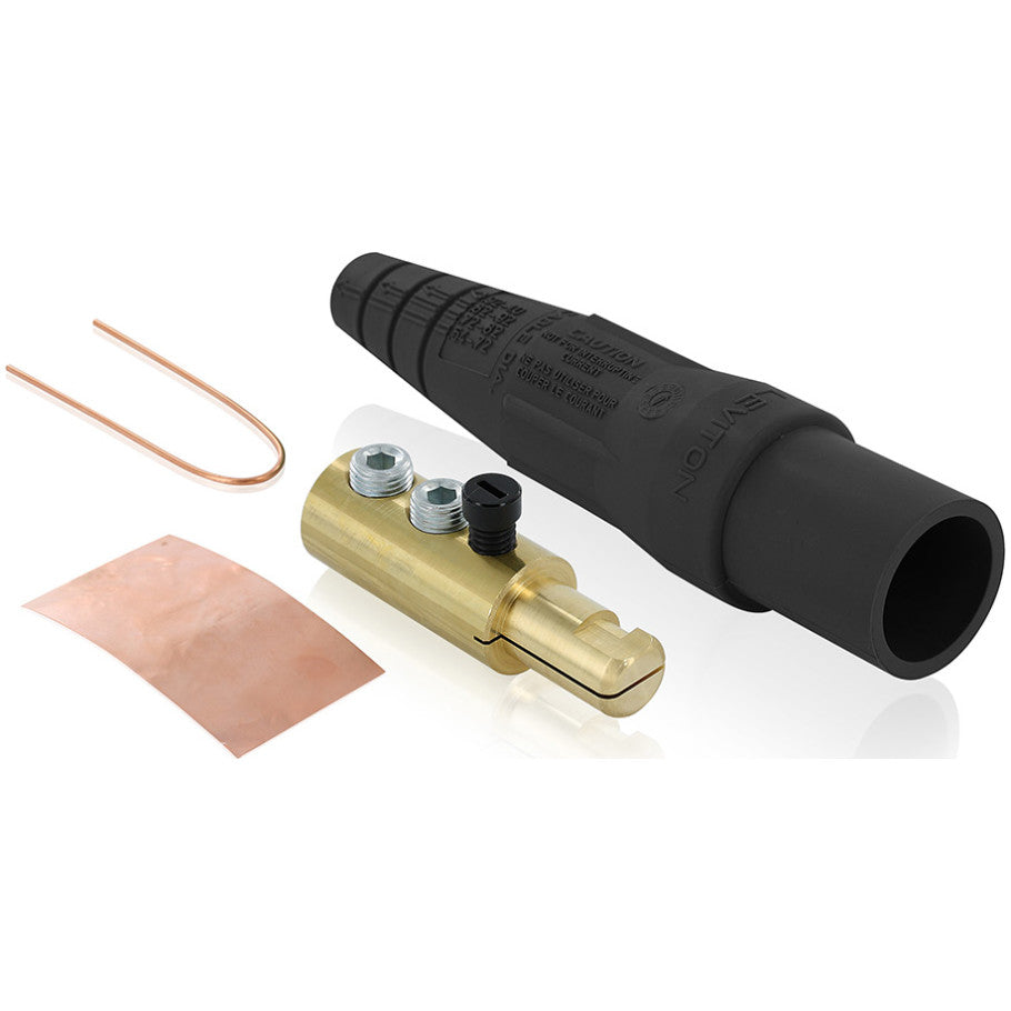 16 Series Single Pole Male Detachable Plug, Taper Nose, Double Set Screw, 600V, 400A Continuous, Black