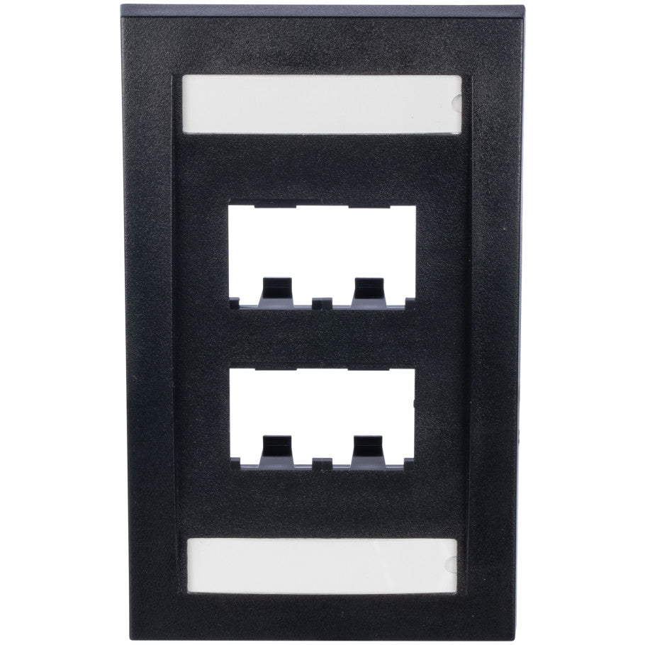 Mini-Com Executive Series Faceplate, 1-Gang, 4-Port, Black