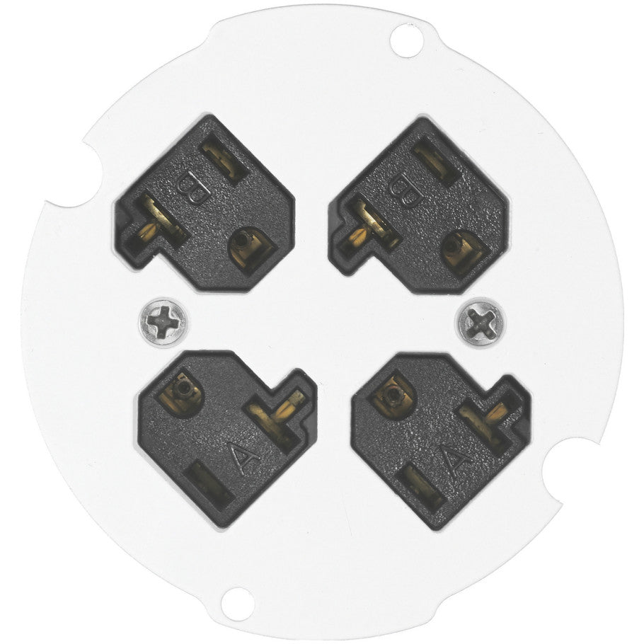 In-Floor Delivery Systems, SystemOne, Recessed 4" Series, Sub Plate, Quad 20A 125V Receptacle