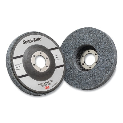 Deburr and Finish Pro Unitized Disc, 4.5 in dia x 0.875 in arbor, Fine, 11000 RPM, Silicon Carbide