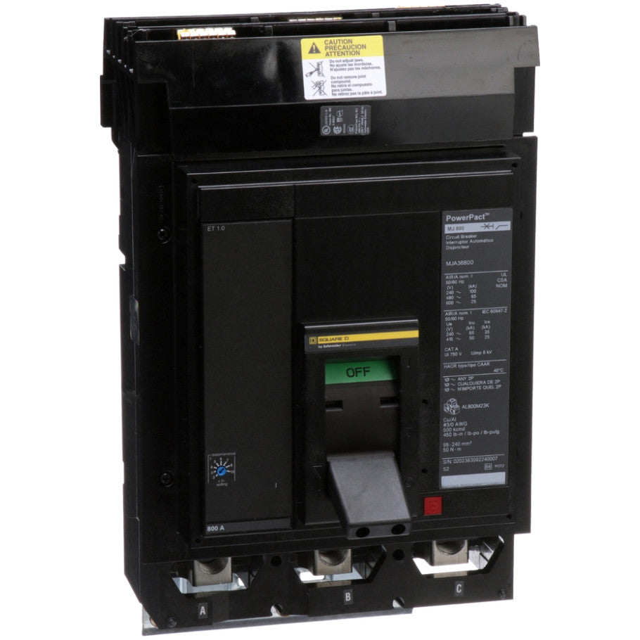 M-Frame 25kA AIR Thermal Magnetic 800A 600V 3-Pole Circuit Breaker
