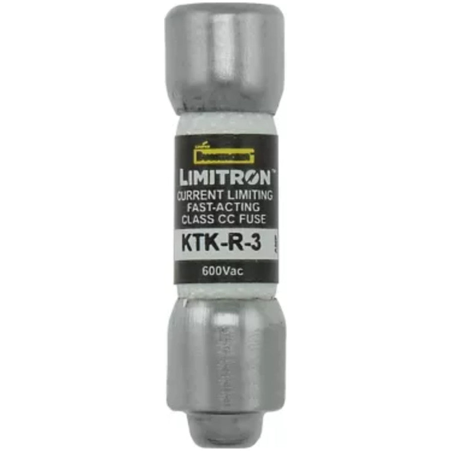 Limitron KTK-R Series Class CC Fast Acting Fuse, Rejection Type, Current-Limiting, 3A, 600V