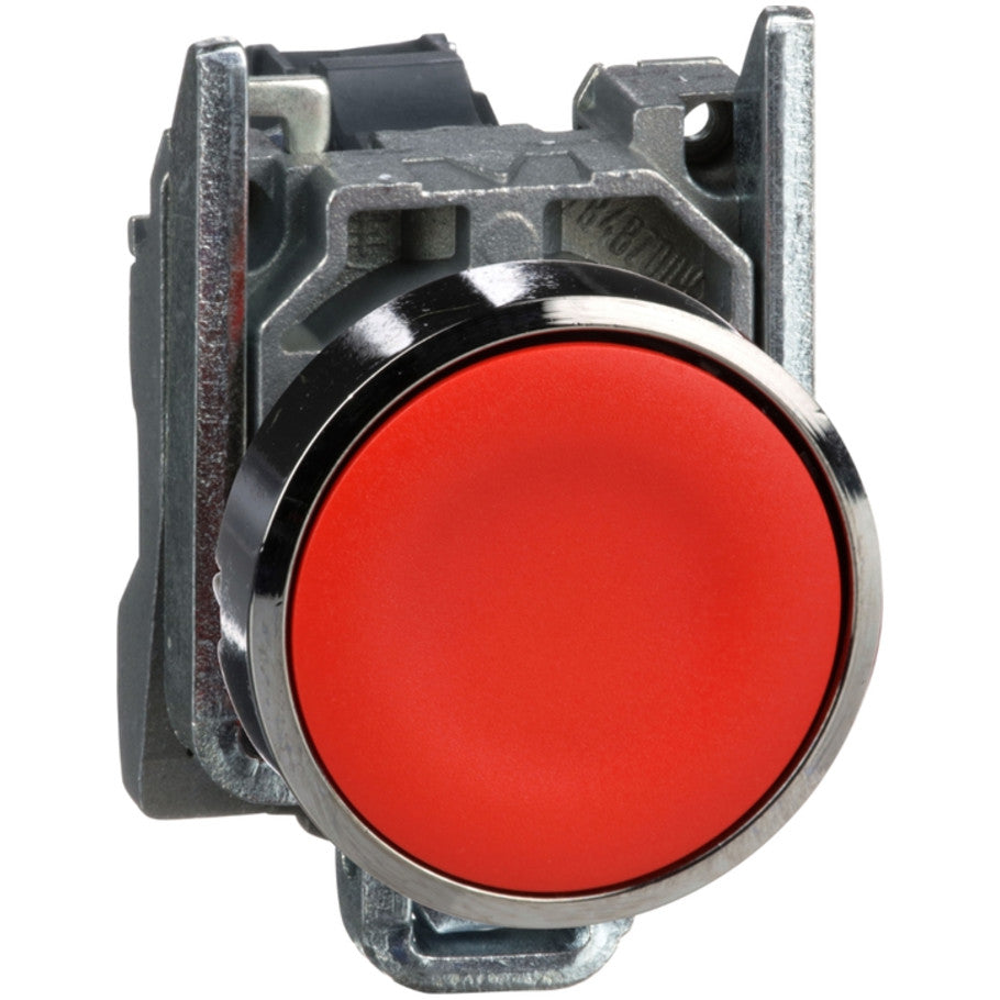 Harmony, 22mm push button, red flush, spring return, 1 NC, unmarked