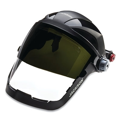 QUAD 500 Premium Multi-Purpose Face Shield, Slotted Hard Hat Univ Adapter, AF/Clear/Shade 8 IR, 9 in H x 12-1/4 in W