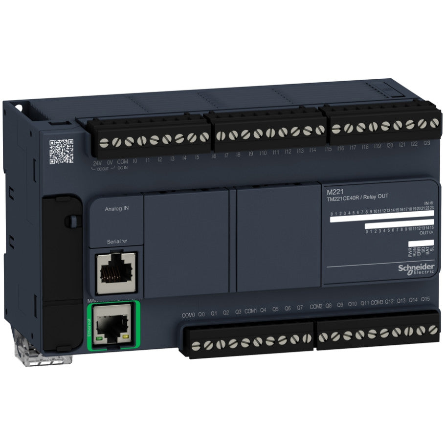 logic controller, Modicon M221, 40 IO, relay, Ethernet