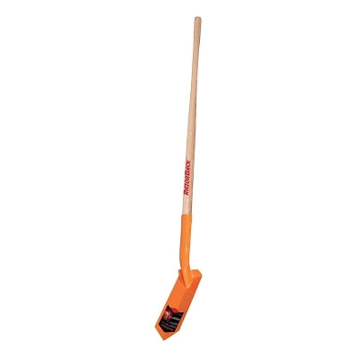 Heavy Duty Trenching/Cleanout Shovel, 11 in L x 4 in W Blade, 48 in Hardwood Straight Handle, Trenching