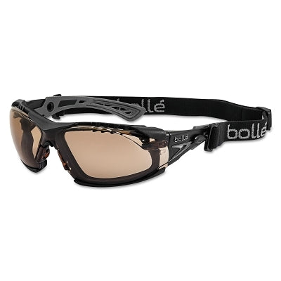 Rush+ Series Safety Glasses, Twilight Lens, Anti-Fog, Anti-Scratch, Polycarbonate, Black Frame