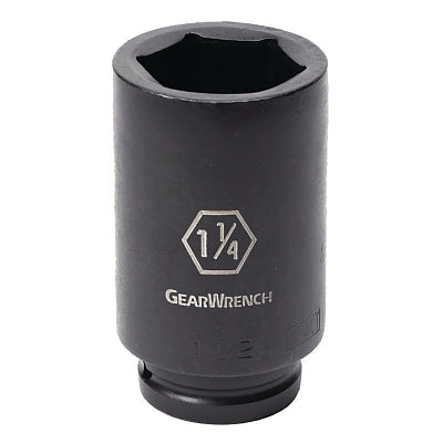 Impact Socket, 3/4 in Drive Size, 1-3/8 in Opening Size, 6-point, Deep Length
