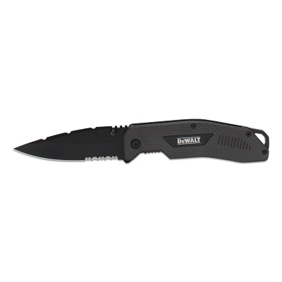 Carbon-Fiber Pocket Knive, 8 in L, Carbon Steel, Carbon Fiber, Black