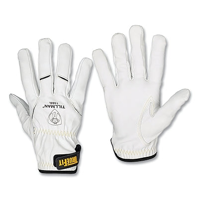 TIG TrueFit Welding Gloves, 1488, Top Gr Goatskin Palm/BOH w/ DuPont Kevlar Inserts/Cuff, XL, Pearl, Shirred Cuff, VP